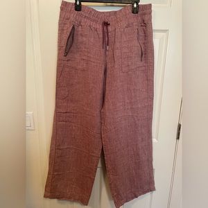 Athleta red linen pants